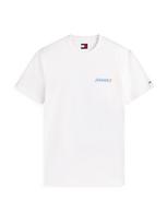 Tommy Jeans Marškinėliai 'VINTAGE' pastelinė mėlyna / šviesiai mėlyna / oranžinė / balta