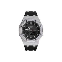 CASIO Unisex Liquid Crystal,Analog Dual Display Series Black Watch GA-2100-1A1(Watch8--) Regular Watch Box black
