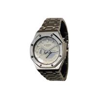 CASIO Custom Collection Quartz Movement Stainless Steel Strap Watch Men's Watches White Dial GA-2100-7A7(Watch3--) Regular Watch Box gray