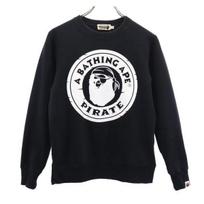 A BATHING APE PIRATE Long sleeve sweat trainer S black Men's Used gray