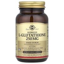 Solgar, sumažintas L-glutationas, 250 mg, 60 daržovių kapsulių
