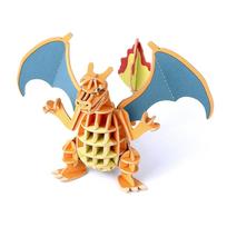 PLUS Pokemon Charizard Popierinis 3D 3D dėlionė „Pasidaryk pats“ rankdarbių rinkinys, kuriuo gali mėgautis visi, nuo pradinių klasių mokinių iki suaugusiųjų Švietimo žaislas oranžinė