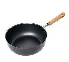 Sugiyama Metal Keptuvė indukcinei ir dujinei viryklei, pagaminta Artisan keptuvėje, 23 cm, gili, suderinama, japoniško stiliaus, nano-įspaustu paviršiumi, lengva, aliejų sugerianti, black