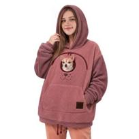 Katės mama Šuns tėtis Drabužiai Hoody su kišene, Augintinio nešioklis Megztinis & Katei, Su gobtuvu Puloveris, Kengūros kišenė Kišenė, Nuleistais pečiais Megztiniai XXXL rožinė