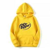 2026 Autumn Warm Dr Pepper Letter Printed Hoodies Street Men Fashion Fleece Sweatshirts Casual Unisex Pullover Tops Fashion Tre XL geltona