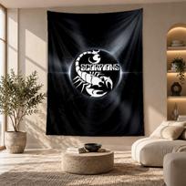 Decorative Tapestry,Scorpions Printed Wall Art, Lightweight Wall Hanging For Bedroom Background 100cmx150cm black