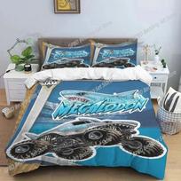 3D Super Monster Truck Monster Jam Bedding Set Boys Girls Twin Queen Size Duvet Cover Pillowcase Bed Fashion Home Textileextile EU Single 135*200cm/53x79in 3pcs gray