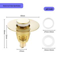 Universal Brass Pop-Up Sink Drain Stopper Small beige