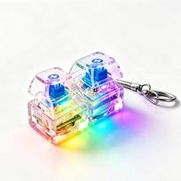 4 Keys Inger Keyboard Keycap Illuminated Mechanical Keyboard Keychain Finger Button Keychain Anti Stress Keycap Office Accessory blue