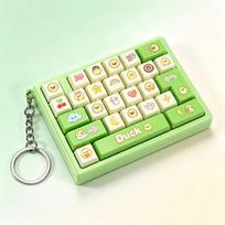 Cute Design Mini Keyboard Pendant 26 Key Keyboard Keychain  Accessories Gift žalia