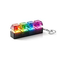 4-Button Fingertip Keyboard Keychain Rgb Fidget Toy, Clicker Mechanical Keyboard Fidget Keychain With Lights For Stress Relief gray