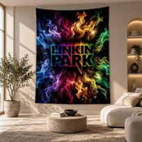 Decorative Tapestry,Linkin Park Printed Wall Art, Lightweight Wall Hanging For Bedroom Background 100cmx150cm beige