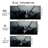 Cool Fighter Jet Mouse Pad Large Computer Office Game Table Mat Rubber AntiSlip Stitched Edge Keyboard Mats 90x40 Xxl Desk Pads 800x300x3mm