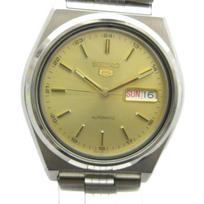 Seiko SEIKO 5 Automatic Watch with Calendar Open Original Silver Tone 7S26-0570 (Day/Date), Caseback, Bracelet, GY11 /MQ Men's beige