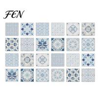 Easy Install Wall Tiles for Apartment 24Pcs Peel And Stick Backsplash Tile, Retro Blue PVC Kitchen Backsplash, Decorative Home Renovation Supplies M white
