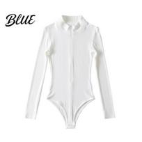 Comfortable Women Onesie Women's Long Sleeve Body Suit Mock Turtle Neck Half Bodysuit Zip Up Shapewear Sexy Yoga Workout Slim Fit S balta