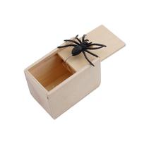1/2/3/4/5/10Pcs Spider Prank Box Wooden Surprise Toy - Funny Scare Gag Gift For Adults & Kids Harmless Practical Joke Toy beige