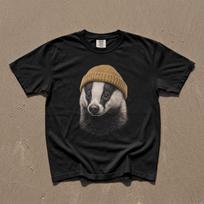 Barsuko Kepuraitė Marškinėliai, Miško Gyvūnų Grafinis T-shirt, Cottagecore Miško Viršutinė Dalys, Negabaritiniai Unisex Comfort Colors, Barsukų Mėgėjui Gamtai Dovana M black
