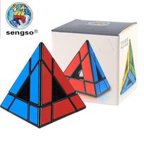 Sengso Magic Tower 2X2 3X3 Pyraminx Special Cube&Keychain Cube&Mirror Sticker/Stickerless Speed Cube Triangle Cube Brain Teasers red