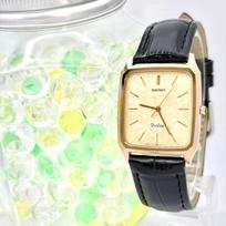 SEIKO Dolce Watch Gold Rectangular 020115 New Strap [Excellent Condition/New Battery] Men's 7741-5140 beige