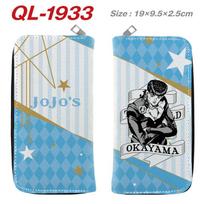JoJo's Bizarre Adventure Full Color Zipper Wallet Anime Cartoon Long Clutch Bag Multi-Function Coin Purse Ticket Clip Bucciarati Zipper Design 1pcs Long Zipper gray