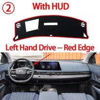 Dashboard Cover Protective Pad for Nissan Ariya  2024 2025 Car Accessories Dash Board Sunshade Anto-UV Carpet Left Red with HUD black