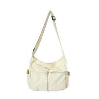 Canvas Teenager Messenger Bag Large Capacity Crossbody Bag Fashion Vintage Shoulder Bags  Girls smėlis