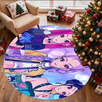 KPop Demon Hunters Pattern Round Rug, Indoor/Outdoor Mat, for Picnic, Gameroom, Bedroom, Office, Living Room, Home Decor Carpet, Birthday Gift 80cmx80cm blue