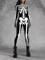 Juodai baltas Valdingas Skeletas Kostiumas Helovino Šventės Kombinezonas Moteriškas Seksualus Kaukolės Spaudinio Bodysuit Šventės Balius Kaukolių Kostiumas M gray