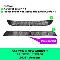 For Tesla New Model Y 2025 2026 Launch Juniper Lower Bumper Anti Insect Net Anti Dust Proof Inner Vent Grille Cover Insect-proof