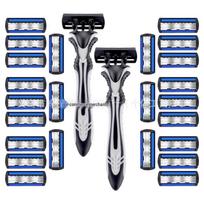 Six-Layer Razor Manual Shaver with Non-Slip Grasshopper Handle