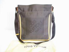 Originalus LOUIS VUITTON Damier Geant pilkos drobės rankinė per petį Compagnon piniginė #7212 Naudota
