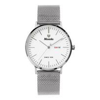 [Nivada] Nivada Classic Vyriškas metalinis laikrodis su kalendoriumi 1016 FREE white