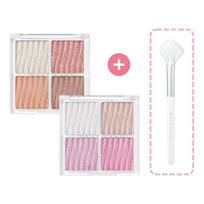 Wake Make Glow Contouring Highlighter Palette Set, 1 set, 01 Warm Glow (main product + brush) white