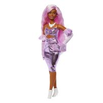 Barbie Deluxe Style Pink Metallic Doll Pretend Ages 4 and HYV25 Dress, Dress-Up House, Play, Up, Pink, pink