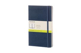 Moleskine Classic Notebook, Hard Cover, Plain, Large (13cm x 21cm), Sapphire Blue QP062B20 white