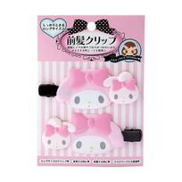 Sanrio My Melody Long Bangs Hair Clips, Left and Right Pair, 9.1cm, Pink white