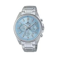 CASIO EDIFICE 30m Water Resistant Quartz Movement Stainless Steel Strap Watch Unisex Blue Dial EFV-650D-2BV Blue Dial gray