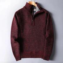 Rudens žiemos vilnos pamušalo melange tekstūros vyriškas pusiau golfo pusiau užtrauktuku megztinis storas atsitiktinis megztinis XXXL raudona