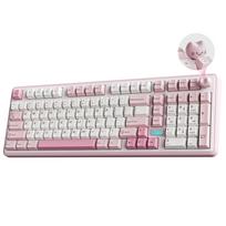 YUNZII B98 PRO Wireless Mechanical Gaming Keyboard with Cute Cat Lubricated Custom RGB Technical Standards Compliance Certified Milk V2 Linear QMK/VIA rožinė
