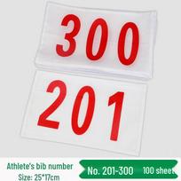 Athletics Race Bib Numbers Set white