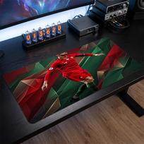 Cristiano Ronaldo emblemos pelės kilimėlis, prailgintas neslystantis guminis stalo kilimėlis žaidimams, biurui, nešiojamam kompiuteriui, gerbėjo dovana 30cmx80cm(11.8x31.5inch)