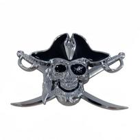 1pc Exquisite Modified Devil Metal Pirate Car Sticker 3D Stereoscopic Devil Head Car Logo Big Skull Modified Logo black