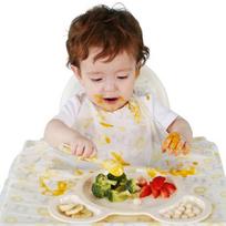 Babyclaw disposable self-directed baby food, biodegradable waterproof bib, 20 sheets, yellow, blue, 20 pieces beige