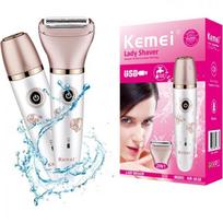 Electric Shaver for Women 2 in 1 Trimmer Bikini Waterproof Wet and Dry Use Easy to Clean Cordless Portable for Women Only Space pink