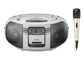 Koizumi CD Radio Cassette Wide FM Microphone Player, AM/FM, compatible, included, White, SAD-4947/W balta