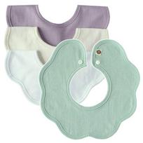 Bunny Blossom summer rolling bib set of 4, purple avocado, 1 set, korean baby products white