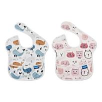 1x Glasslock Baby Waterproof Bib Whale + Animal Friends white