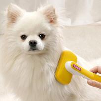 Dangle pet hair removal one-touch brush K04, type B (yellow + purple..., 1 piece), Korean pet shampoo beige