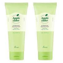 Arial Vegan Apple Cider pH Slightly Acidic Balancing Cleansing Foam, 150ml, 2 pieces white